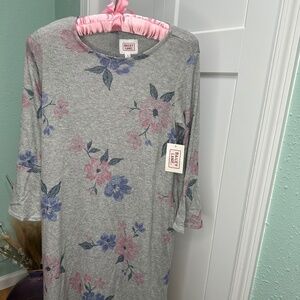 Bailey Lane gray w/ flowers dress NWT Large 12-14